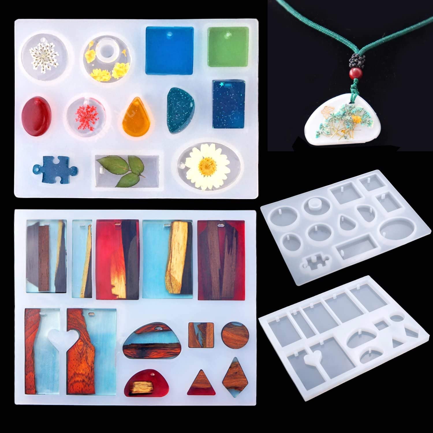 83 Pieces Silicone Casting Resin Jewelry Molds and Tools Set with A Black  Storage Bag for DIY Jewelry Resin Craft Making 